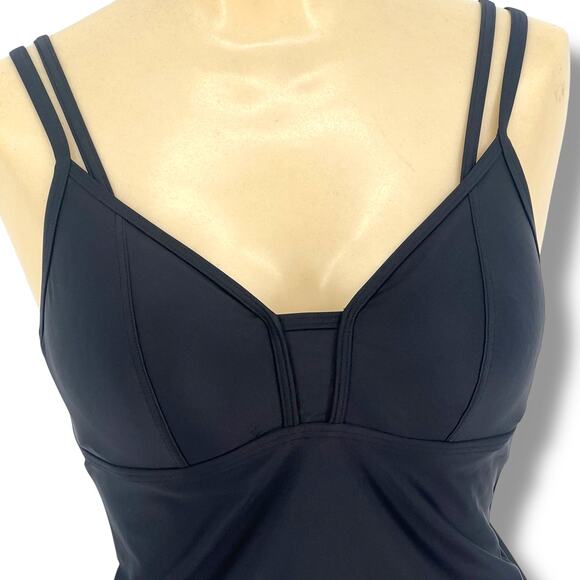 LOLE Tankini Swim Top Tank Built In Underwire Bra S Coastal Goth Festival Modest - Picture 2 of 7
